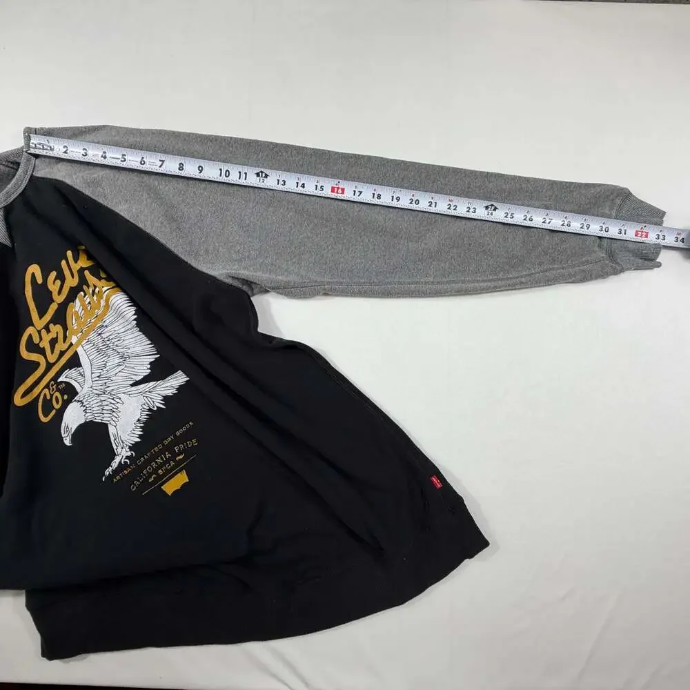 Levi's Men's Artisan Crafted California Pride Eagle Graphic Raglan Sweatshirt